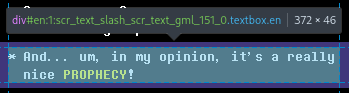 The same text as before but wrapped with a dev tools layout overlay.